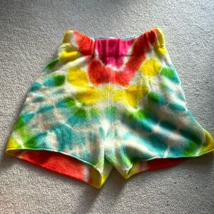 The Elder Statesman Cashmere tie dye shorts